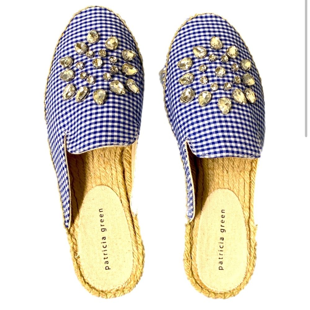 Patricia Green Gingham Blue Glam Espadrille Mule